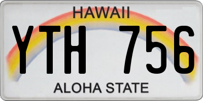 HI license plate YTH756