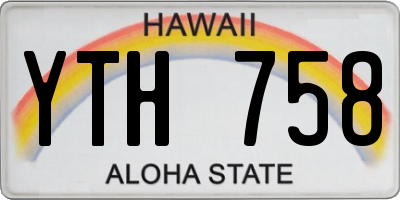 HI license plate YTH758