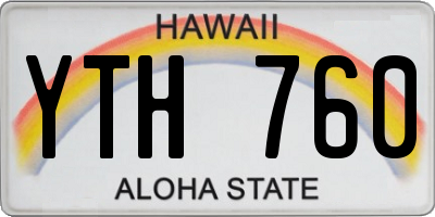 HI license plate YTH760
