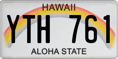 HI license plate YTH761