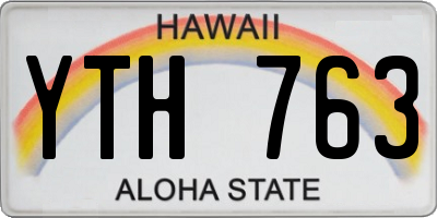 HI license plate YTH763