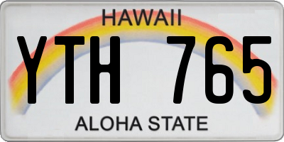HI license plate YTH765