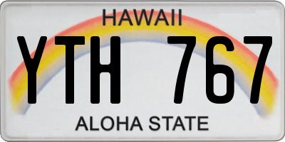 HI license plate YTH767