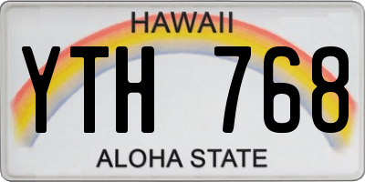 HI license plate YTH768