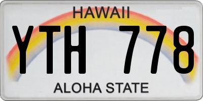 HI license plate YTH778