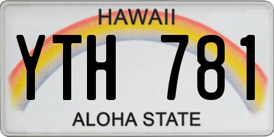 HI license plate YTH781