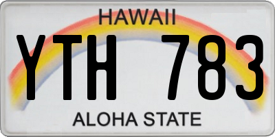 HI license plate YTH783