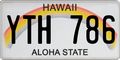 HI license plate YTH786