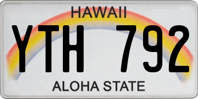 HI license plate YTH792