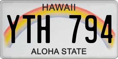 HI license plate YTH794