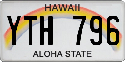 HI license plate YTH796