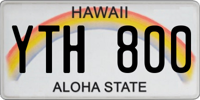 HI license plate YTH800