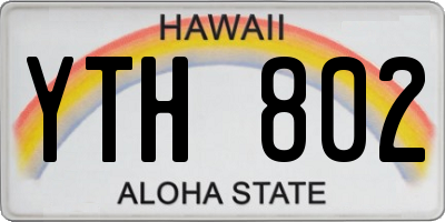 HI license plate YTH802