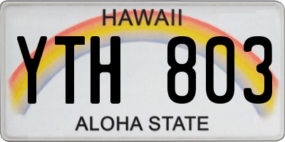 HI license plate YTH803