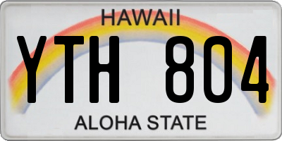 HI license plate YTH804