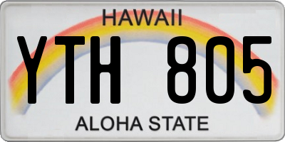 HI license plate YTH805