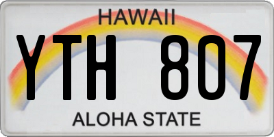 HI license plate YTH807
