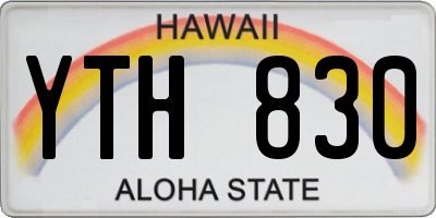 HI license plate YTH830