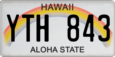 HI license plate YTH843