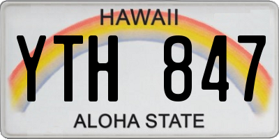 HI license plate YTH847
