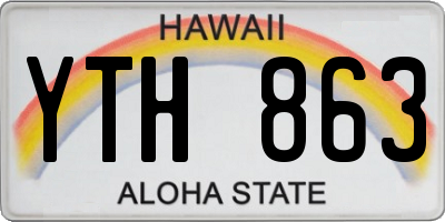 HI license plate YTH863