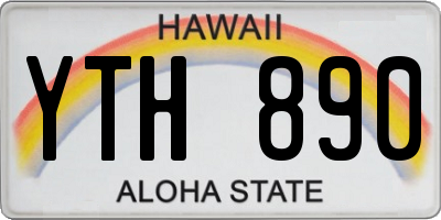 HI license plate YTH890