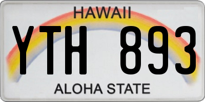HI license plate YTH893