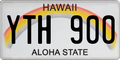 HI license plate YTH900