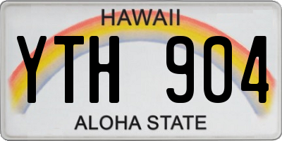HI license plate YTH904