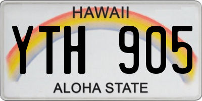 HI license plate YTH905