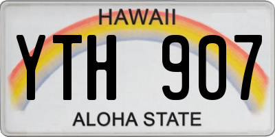 HI license plate YTH907