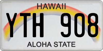 HI license plate YTH908