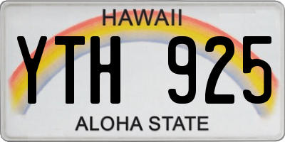 HI license plate YTH925