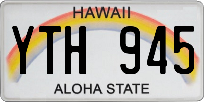 HI license plate YTH945