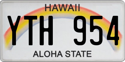 HI license plate YTH954