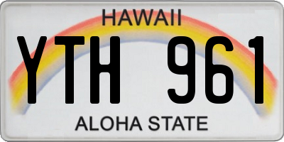HI license plate YTH961