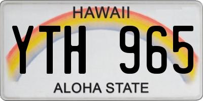 HI license plate YTH965