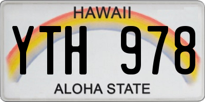 HI license plate YTH978