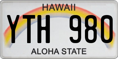 HI license plate YTH980