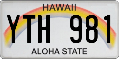 HI license plate YTH981