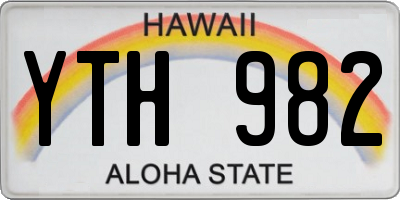 HI license plate YTH982