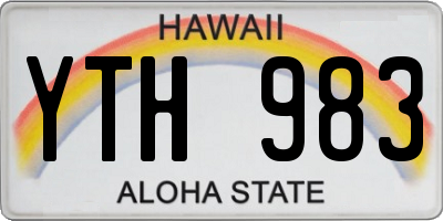 HI license plate YTH983