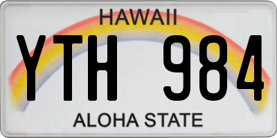 HI license plate YTH984