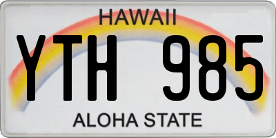 HI license plate YTH985