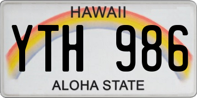 HI license plate YTH986