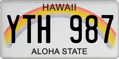 HI license plate YTH987
