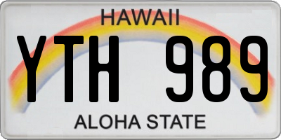 HI license plate YTH989