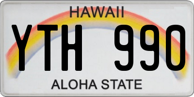 HI license plate YTH990