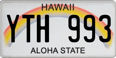 HI license plate YTH993