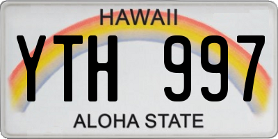 HI license plate YTH997